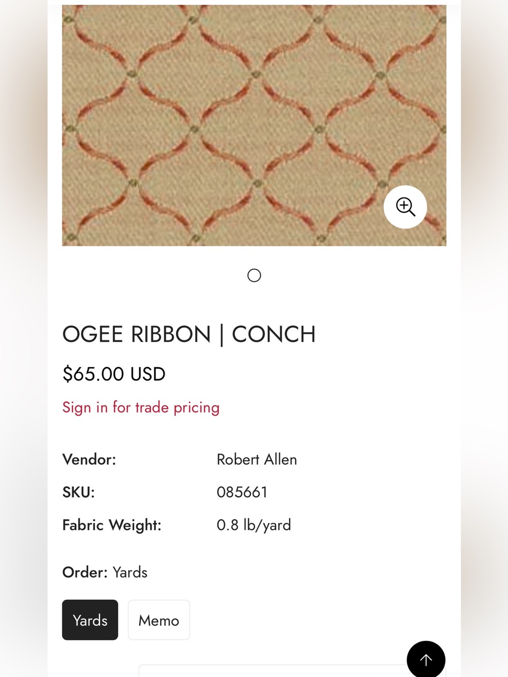 ROBERT ALLEN OGEE RIBBON CONCH FABRIC 2 YARDS